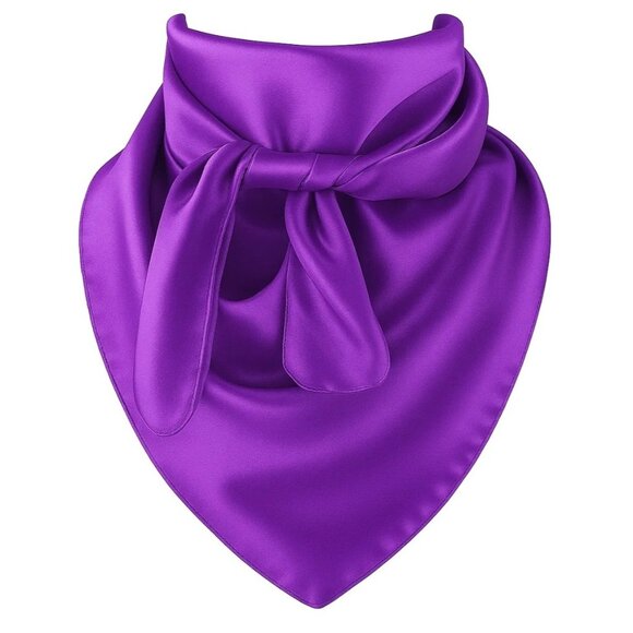 Purple Wild Rag Large Scarf 35x35" Satin Western Accessory Cowgirl or Cowboy - Picture 1 of 6